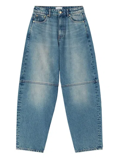 Ganni Jeans Stary A Gamba A Botte Con Lavaggio Vintage  In Blue