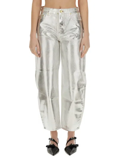 Ganni Jeans Stary In Silver