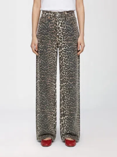 Ganni Jeans Woman  In Brown