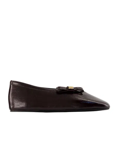 Ganni Jenny Ballet Flats In Brown