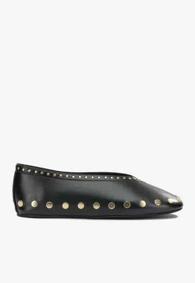 Ganni Jenny Classic Ballet Flats In Black