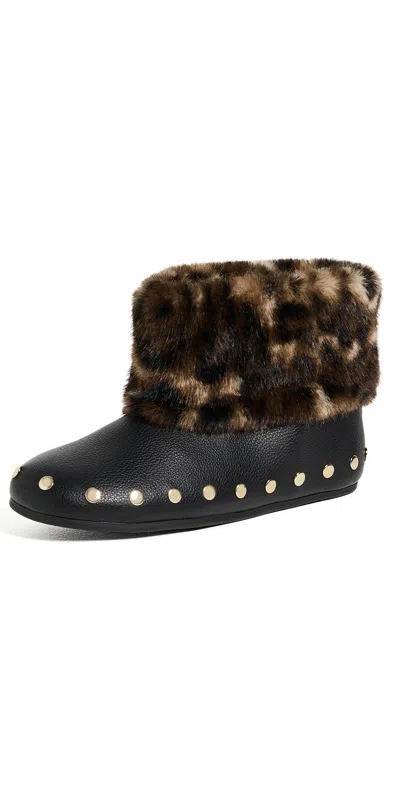 Ganni Jenny Low Fur Boots Black