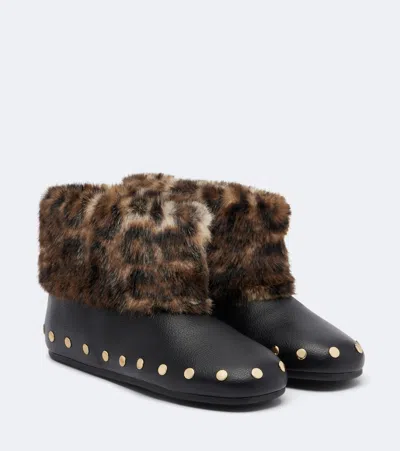 Ganni Jenny Studded Ankle Boots In Black