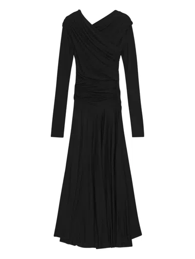 Ganni Jersey Maxi Dress In Black