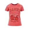 Ganni Red Baby Fit Future Cherry T-shirt In Red