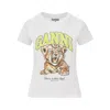 Ganni Organic Cotton T-shirt With Front Print In White