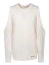 Ganni Women Jersey With Logo In Egret