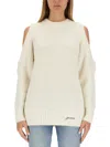 Ganni Chunky Knit Sweater In White