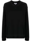 Ganni Long Sleeve Black Isoli Drop Shoulder Sweatshirt In Black