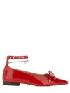 Ganni Jewel Ballet Flats In Red