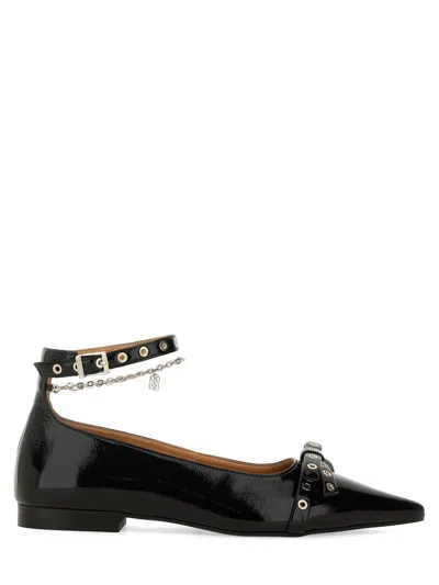 Ganni Jewel Ballerina In Black