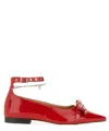 Ganni Jewel Ballerina In Red