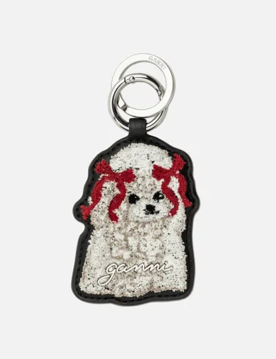 Ganni Joy Dog Bow Keyring In Multi