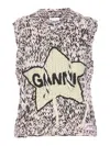 Ganni Woolen Vest With Inl In Multicolour
