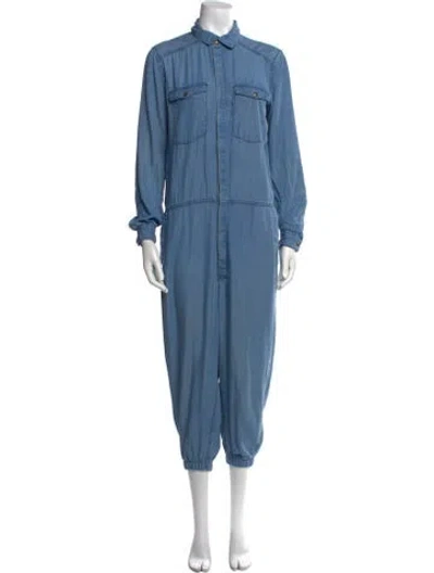 Pre-owned Ganni Jumpsuit In Blue