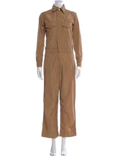 Pre-owned Ganni Jumpsuit In Brown