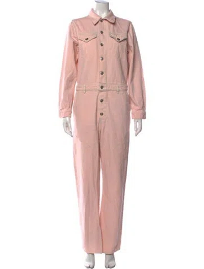Pre-owned Ganni Jumpsuit In Pink