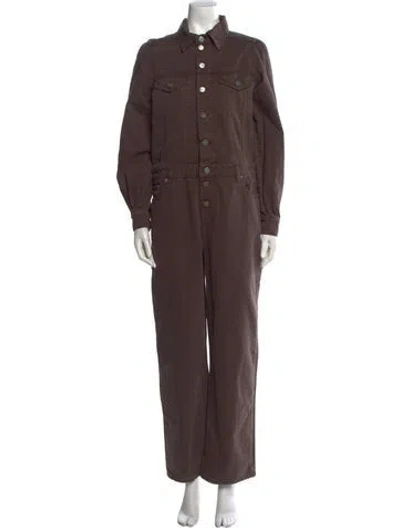 Pre-owned Ganni Jumpsuit W/ Tags In Brown