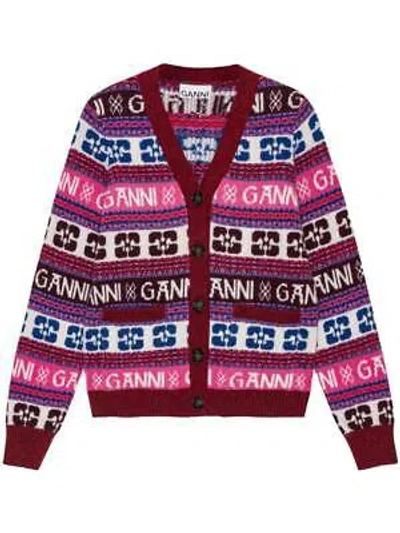 Pre-owned Ganni K2122 Woman Multicolour Sweater 100% Original In Multicolor