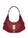 Ganni Kat Small Red Shoulder Bag With Adjustable Handle And Logo Plaque On The Front In Leather Woman In Red