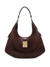 Ganni Kat Large Brown Leather Shoulder Bag  In Brown
