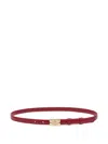 Ganni Kat Logo-buckle Leather Belt In Red