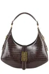 Ganni Kat Small Croco In Brown