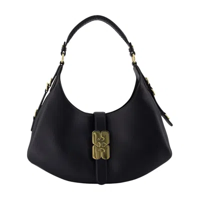 GANNI GANNI KAT SMALL GOLD SHOULDER BAG