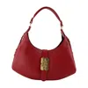 Ganni Kat Small Red Shoulder Bag With Adjustable Handle And Logo Plaque On The Front In Leather Woman In Red