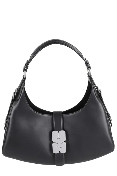Ganni Kat Small Silver In Black
