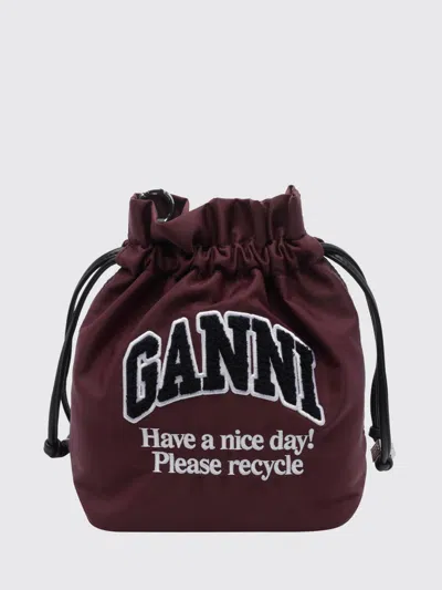 Ganni Key Chain Woman Color Wine In Burgundy