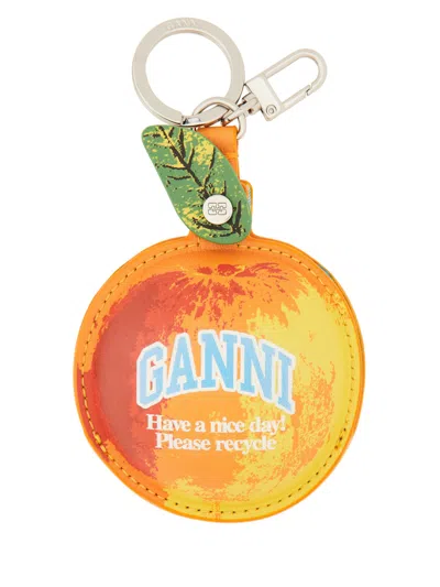 Ganni Keychain "apple" In Orange
