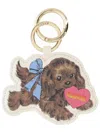 Ganni Women Keychain With Puppy In Brown
