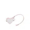 Ganni Heart Embellished Keyring In Pink