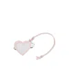 Ganni Heart Embellished Keyring In Pink