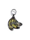 Ganni Multicolor Banana Shaped Keyring With Logo Lettering On The Front In Leather And Tech Fabric Woman