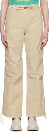 Ganni Drawstring Straight-leg Trousers In 531 Pale Khaki