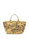 Ganni Recycled Cotton Xxl Tote Bag In Brown