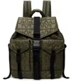 Ganni Nylon Backpack Quilt Pattern Top Handle In Brown