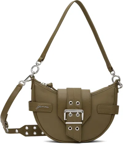 Ganni Khaki Small Bucky Crossbody Bag In 838 Military Olive