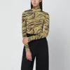 Ganni Zebra Print High-neck Sweater In Multi