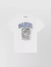 Ganni Womens Bright White Kitty Margot Graphic-print Cotton-jersey T-shirt Xs