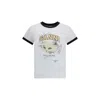 Ganni Women White Crewneck T-shirt With Maxi Logo On The Front In Cotton Jersey Woman In White