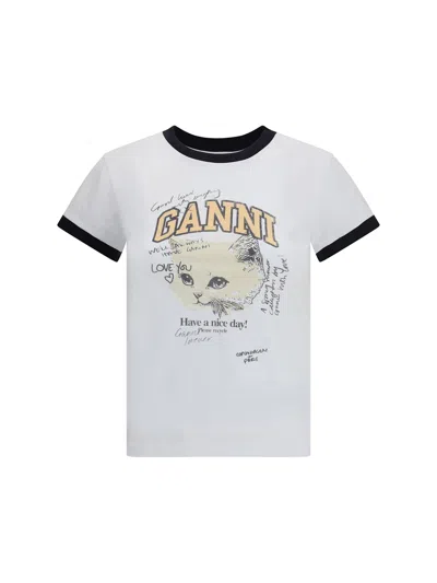 GANNI KITTEN PRINT T-SHIRT