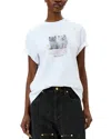 Ganni T-shirt Basic Jersey Kittens In Bright White