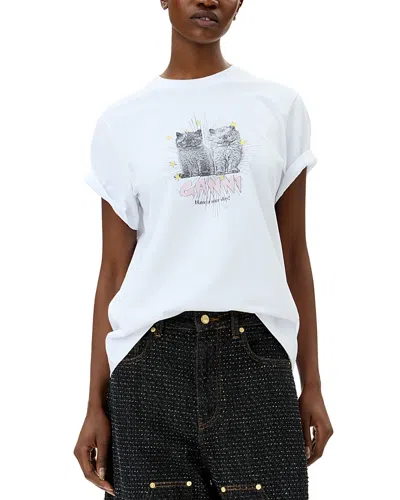 Ganni T-shirt With Print In White