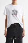 Ganni T-shirt With Print In Bright White