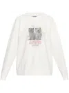 Ganni Off-white Isoli Kittens Drop Shoulder Sweatshirt