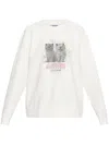 Ganni Off-white Isoli Kittens Drop Shoulder Sweatshirt