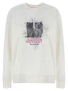 Ganni Off-white Isoli Kittens Drop Shoulder Sweatshirt